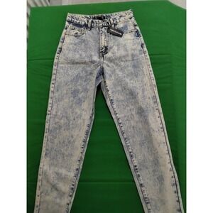 NEW Pretty Little Thing Jeans Women's 6 Light Wash High Waist Tapered Mom Denim